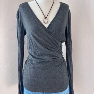 Vintage Grace Elements Crossover Wrap Slinky Chic Blouse